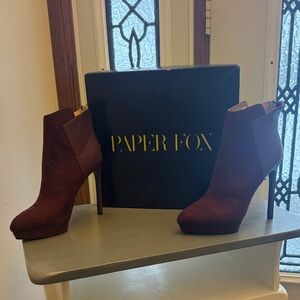 Paper Fox Women's Burgundy Heeled Boots